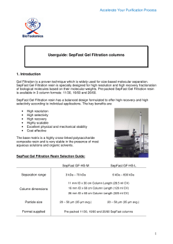SepFast Gel Filtration columns