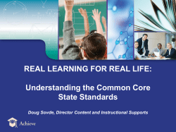 REAL LEARNING FOR REAL LIFE: Understanding the Common