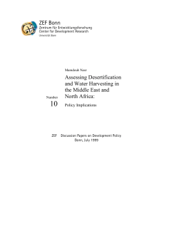 Desertification and Water Harvesting in the Middle East and North