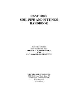 Cast Iron SoilPipeFit Handbook - Cast Iron Soil Pipe Institute