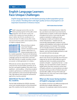 English Language Learners Face Unique Challenges