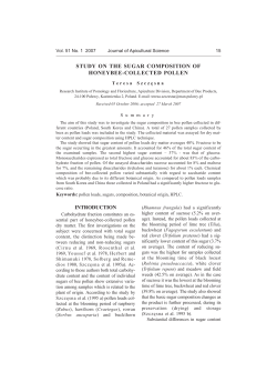 study on the sugar composition of honeybee