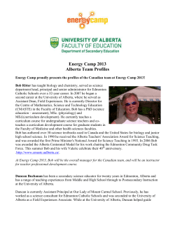 Energy Camp 2013 Alberta Team Profiles
