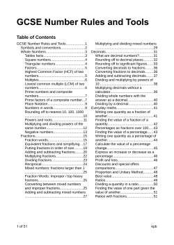 GCSE Number Rules and Tools - SOHCAHTOA