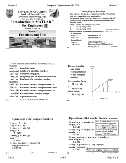 Functions and Files - The University of Jordan