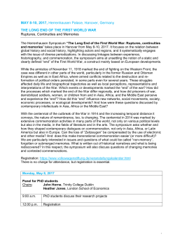 MAY 8-10, 2017, Herrenhausen Palace, Hanover, Germany THE