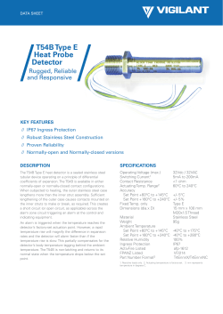 VIGILANT T54B Probe-Type Heat Detector Data Sheet