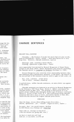 Charade Sentences - Digital Commons @ Butler University