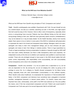 What can the NHS learn from Mahatma Gandhi?