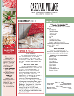 Cardinal Village December 2016 Newsletter