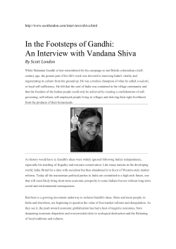 In the Footsteps of Gandhi: An Interview with Vandana Shiva