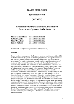 Consultative Party Status and Alternative Governance Systems in