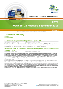 Week 35, 28 August-3 September 2016 CDTR - ECDC