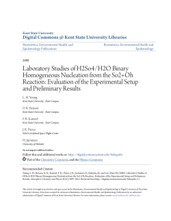 Laboratory Studies of H2So4/H2O Binary Homogeneous Nucleation