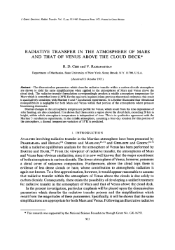 RADIATIVE TRANSFER IN THE ATMOSPHERE OF MARS AND