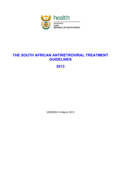 The South African Antiretrovial Treatment Guidelines 2013