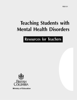 Teaching Students With Mental Health Disorders: Depression