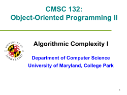 O(n) - UMD Department of Computer Science