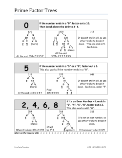 Prime Factor Trees