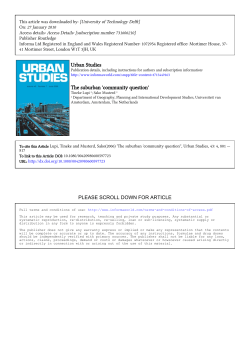 Urban Studies The suburban `community question`