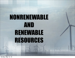 NONRENEWABLE AND RENEWABLE RESOURCES !