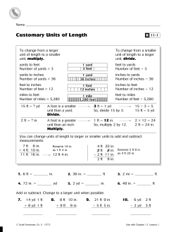 Customary Units of Length