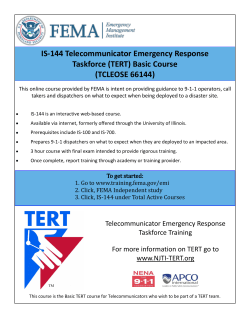 IS-144 Telecommunicator Emergency Response Taskforce - Tx-TERT