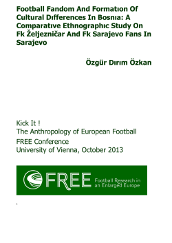 Football Fandom And Formation Of Cultural Differences In Bosnia A
