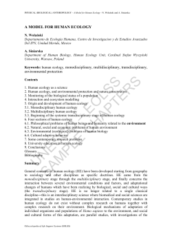 A Model for Human Ecology