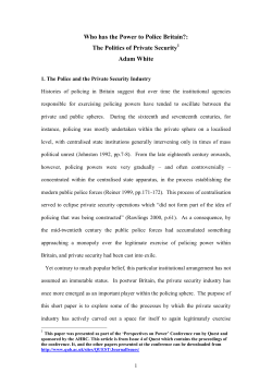 Adam White: Who has the Power to Police Britain?