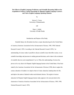 The Effects of English Language Proficiency and Scientific