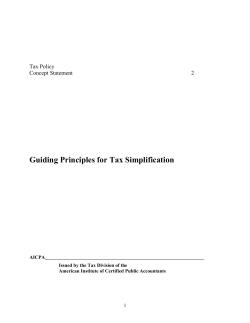 Guiding Principles for Tax Simplification