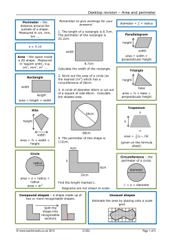 Desktop revision &ndash; Area and perimeter hahb