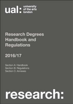 Research Degrees Handbook and Regulations 2016/17