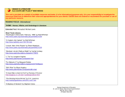 GRADE 10 LITERATURE ELA CCGPS UNIT PLAN 4th NINE