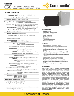 CS8 Spec Sheet - Community Loudspeakers