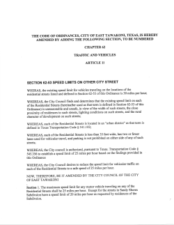 Speed-Limits-on-Other-City-Streets - Official Site of the City of East