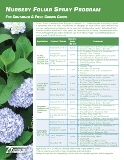 Nursery Foliar Spray Program