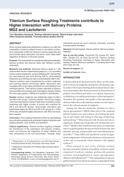Titanium Surface Roughing Treatments contribute to Higher