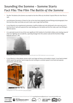 Fact File The Film The Battle Of The Somme