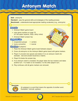 Antonym Match - the HWS Collegiate Link