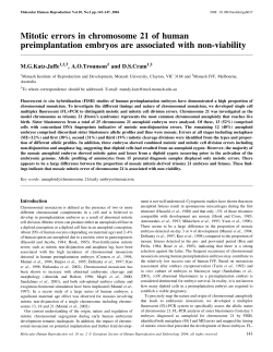 Mitotic errors in chromosome 21 of human