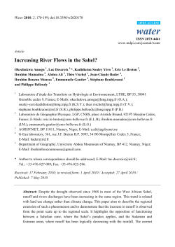 Increasing River Flows in the Sahel?