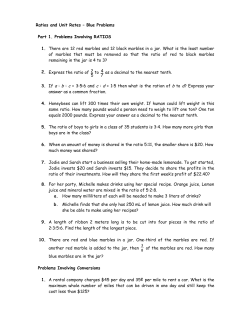 Ratios and Unit Rates &ndash; Blue Problems Part 1