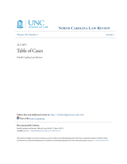 Table of Cases - Carolina Law Scholarship Repository