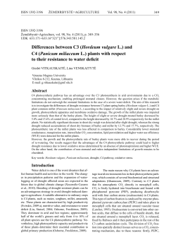 Differences between C3 (Hordeum vulgare L.) and C4 (Panicum