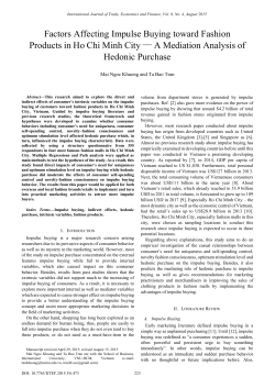 Factors Affecting Impulse Buying toward Fashion Products in