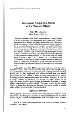 Protein and Amino Acid Needs of the Strength Athlete