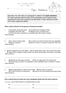 Topic Sentences - Learning @ Leura
