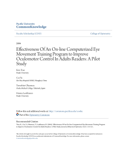 Effectiveness Of An On-line Computerized Eye Movement Training